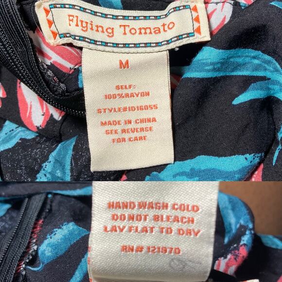 Flying Tomato Sleeveless Side And Back Cutout Halter Mini Dress Floral Print M - Picture 9 of 16